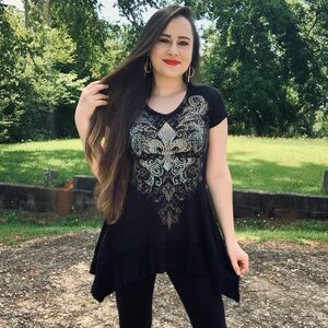 VOCAL. Vintage Rhinestone top.